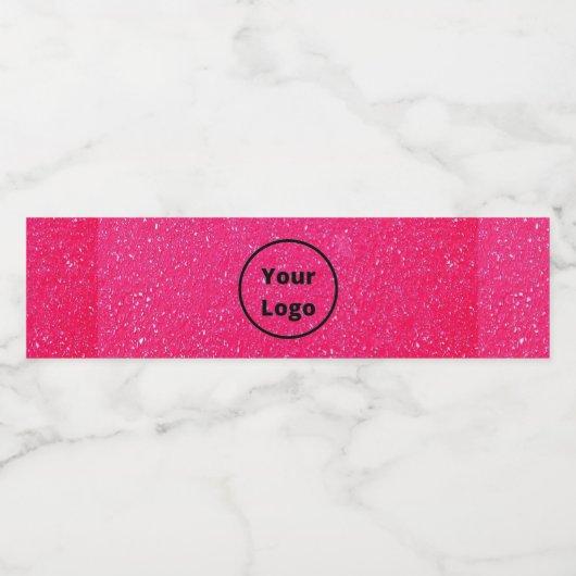 Op maat gemaakte logo roze ruwe oppervlak print waterfles etiket (Enkel label)