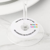 Op maat gemaakte logo tekst wijn glas labels sjabl (Dichtbij)