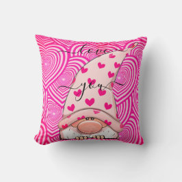 Op maat gemaakte LOVE YOU Hartjes Kabouter Valenti Kussen