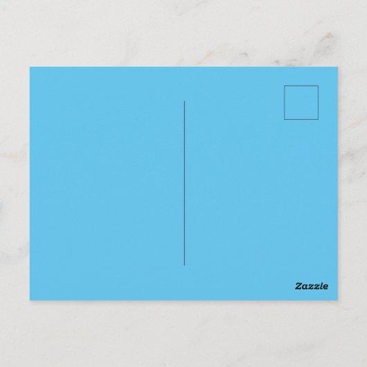 Op maat gemaakte luchtblauwe standaard foto perfec briefkaart (Achterkant)
