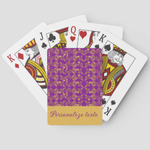 Op maat gemaakte luxe gouden bloemendamask op koni pokerkaarten