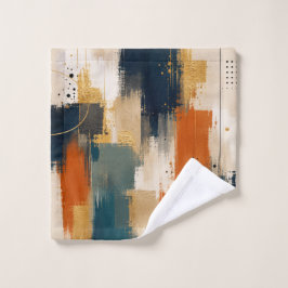 Op maat gemaakte luxe goudn blauwe abstracte moder washandje