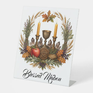 Op maat gemaakte Mabon Herfst Equinox Wiccaanse Ac Reclamebord Met Voetstuk