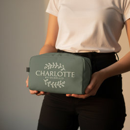 Op maat gemaakte make-uptas van Sage voor bruidsme Toilettasje