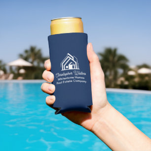Op maat gemaakte makelaar van Navy Blue Vastgoedma Seltzer Blikjeskoeler