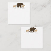 Op maat gemaakte Mama Beer Met 2 Kinderen Namen Mo Notitiekaartje (Voorkant / Achterkant)