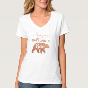 Op maat gemaakte MAMA BEER Roze Goud Moeder Vrouwe T-shirt