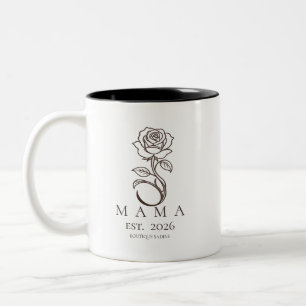 Op maat gemaakte MAMA Roos Minimalistische Koffiem Tweekleurige Koffiemok