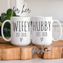 Op maat gemaakte man- en vrouw-mok, huwelijkscadea