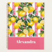 Op maat gemaakte mediterrene citroenpatroon planne planner (Voorkant)