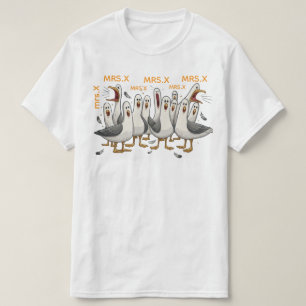 Op maat gemaakte meeuwen leraren shirt, Grappig le T-shirt