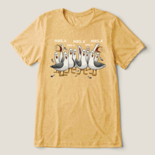 Op maat gemaakte meeuwen leraren T-shirt, Grappig Tri-Blend Shirt