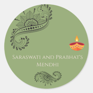 Op maat gemaakte mehendi-stickers ronde sticker