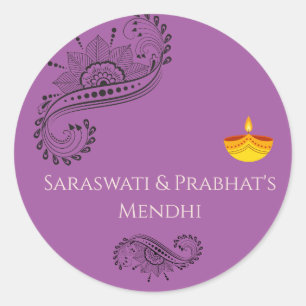 Op maat gemaakte mehendi-stickers ronde sticker