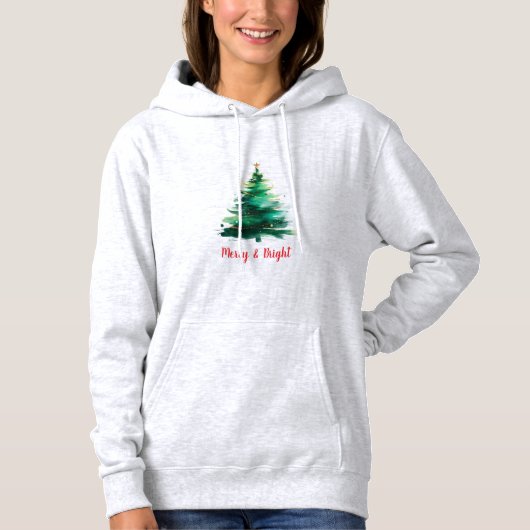 Op maat gemaakte Merry & Bright Dames Hoodie (Voorkant)