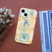 Op maat gemaakte, met monogram beschilderde waterv iPhone 15 case