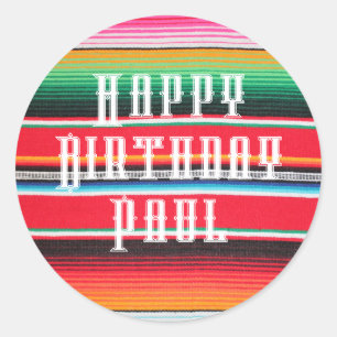 op maat gemaakte Mexicaanse poncho serape Ronde Sticker