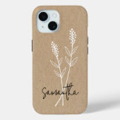 Op maat gemaakte minimalistische bloem iPhone hoes (Achterkant)
