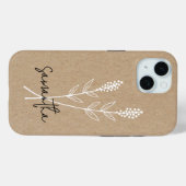 Op maat gemaakte minimalistische bloem iPhone hoes (Achterkant (horizontaal))