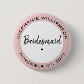 Op maat gemaakte minimalistische bruidsmeisje gepe ronde button 5,7 cm (Voorkant)