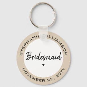 Op maat gemaakte minimalistische bruidsmeisje gepe sleutelhanger