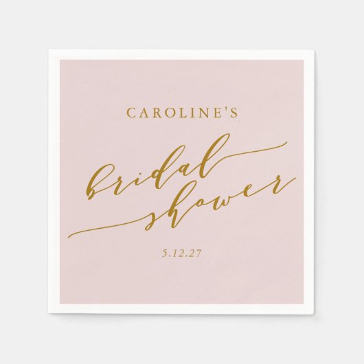 Op maat gemaakte minimalistische elegante roze bru servet (Voorkant)