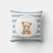 Op maat gemaakte minimalistische gestreepte teddyb kussen (Voorkant)