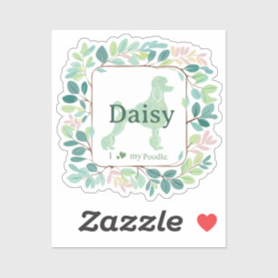 Op maat gemaakte mint poedel sticker - Persoonlijk