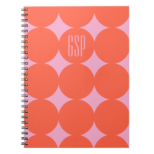 Op maat gemaakte modern dot-monogram, gepersonalis notitieboek (Voorkant)
