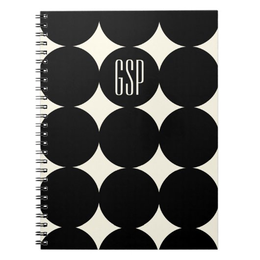 Op maat gemaakte modern dot-monogram, gepersonalis notitieboek (Voorkant)