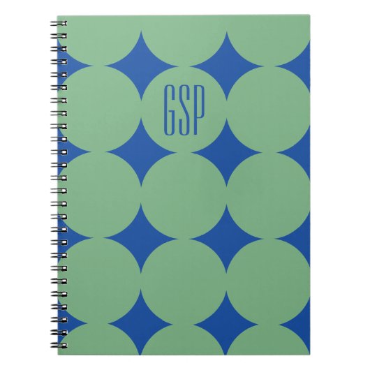 Op maat gemaakte modern dot-monogram, gepersonalis notitieboek (Voorkant)