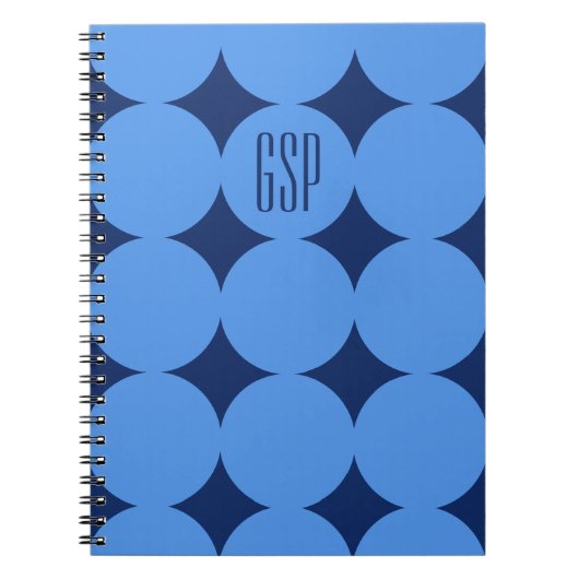 Op maat gemaakte modern dot-monogram, gepersonalis notitieboek (Voorkant)