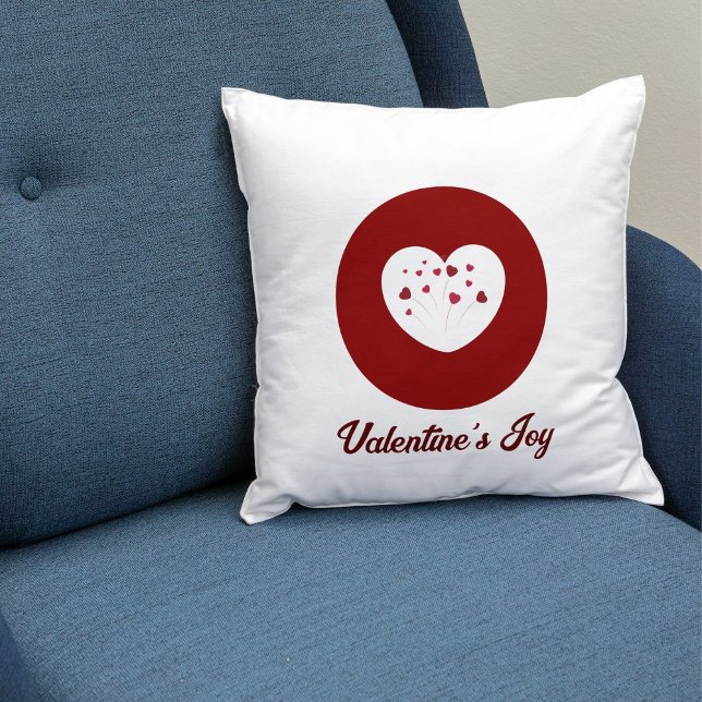 Op maat gemaakte modern script rood hart Valentijn Kussen (Creator heeft geüpload)