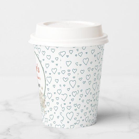 Op maat gemaakte moderne bloemenframe bruidsdouche papieren bekers (Links)