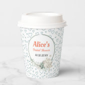 Op maat gemaakte moderne bloemenframe bruidsdouche papieren bekers (Voorkant)