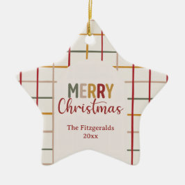 Op maat gemaakte moderne kleurrijke vrolijke kerst keramisch ornament