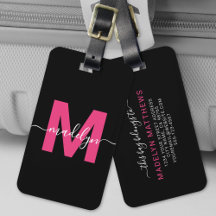 Op maat gemaakte moderne meisjesachtige roze monog