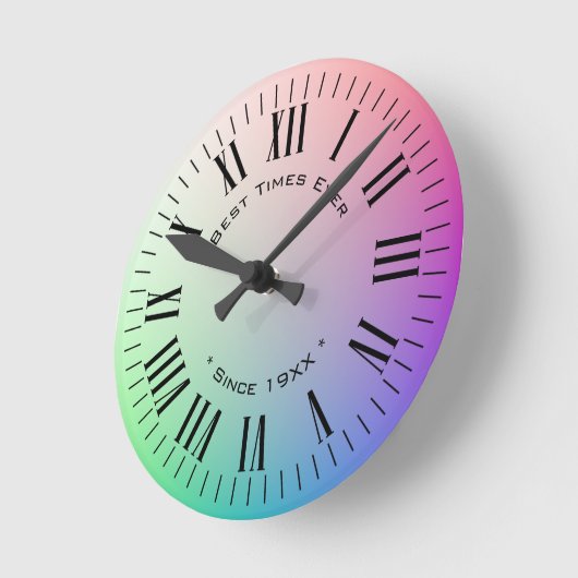 Op maat gemaakte moderne Romeinse cijfers, kleurri Ronde Klok (Hoek)