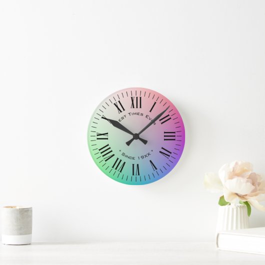 Op maat gemaakte moderne Romeinse cijfers, kleurri Ronde Klok (Huis)