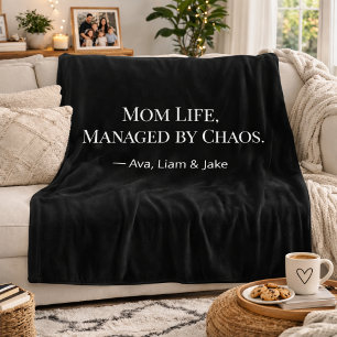 Op maat gemaakte moederchaos Grappige zwart/witte Fleece Deken