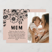 Op maat gemaakte Moederdag cadeau en liefdevolle b Feestdagenkaart (Voorkant / Achterkant)