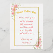 Op maat gemaakte Moederdag Foliekaart Chic Bloem