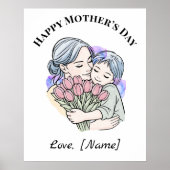 Op maat gemaakte Moederdag Moeder en Kind Poster (Voorkant)
