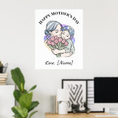 Op maat gemaakte Moederdag Moeder en Kind Poster (Thuiskantoor)