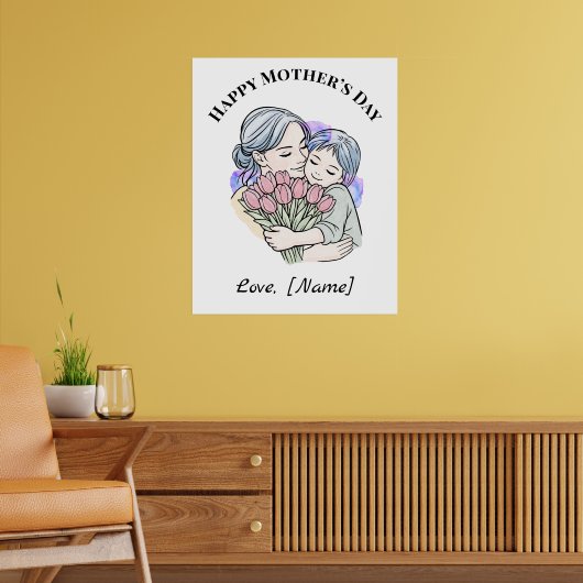 Op maat gemaakte Moederdag Moeder en Kind Poster (Woonkamer 2)