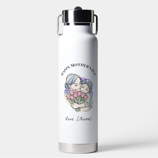 Op maat gemaakte Moederdag Moeder en Kind Waterfle Waterfles (Voorkant)