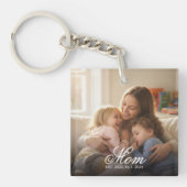 Op maat gemaakte moeders foto script Est datum Moe Sleutelhanger (Voorkant)