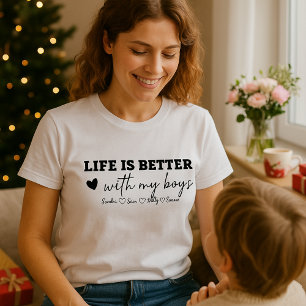 Op maat gemaakte moedertrui met namen van kinderen t-shirt