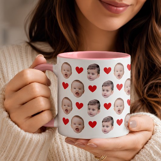 Op maat gemaakte mok met babygezicht foto | Cadeau