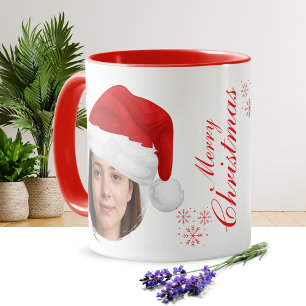 Op maat gemaakte mok met foto van kerstmannenhoed